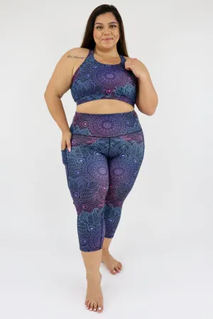 Holographic Mandala - Dynamic Active - Pocket Capri Leggings