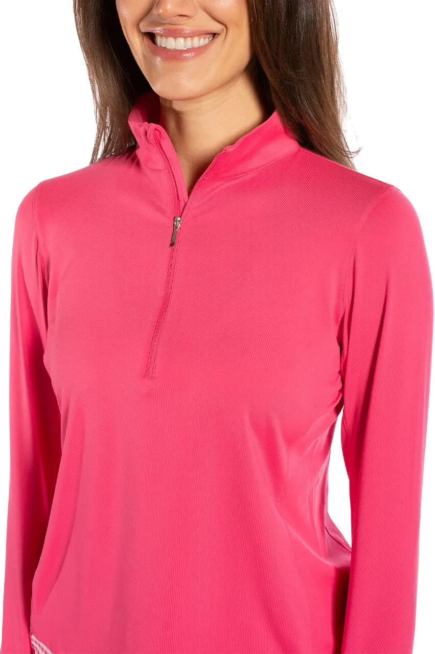 Hot Pink Fabulous Mock Pullover