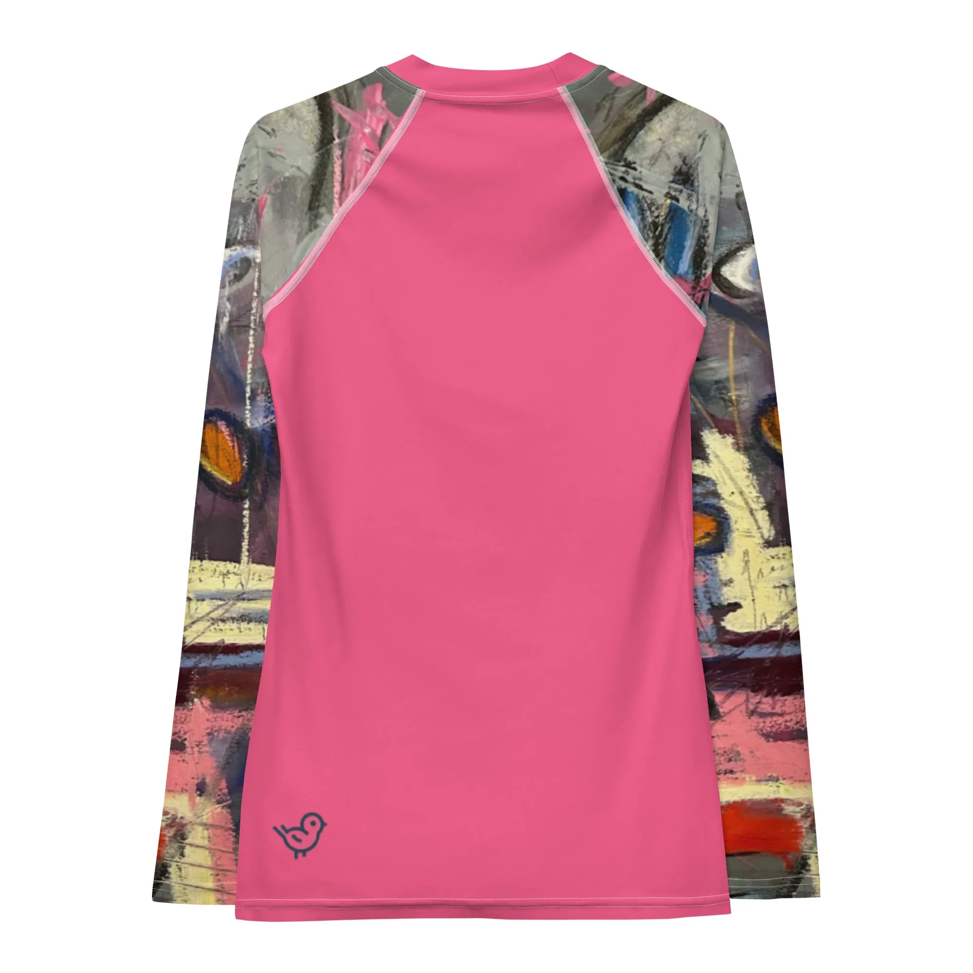 HOT Pink Rash Guard with "Crazy Town" Sleeves