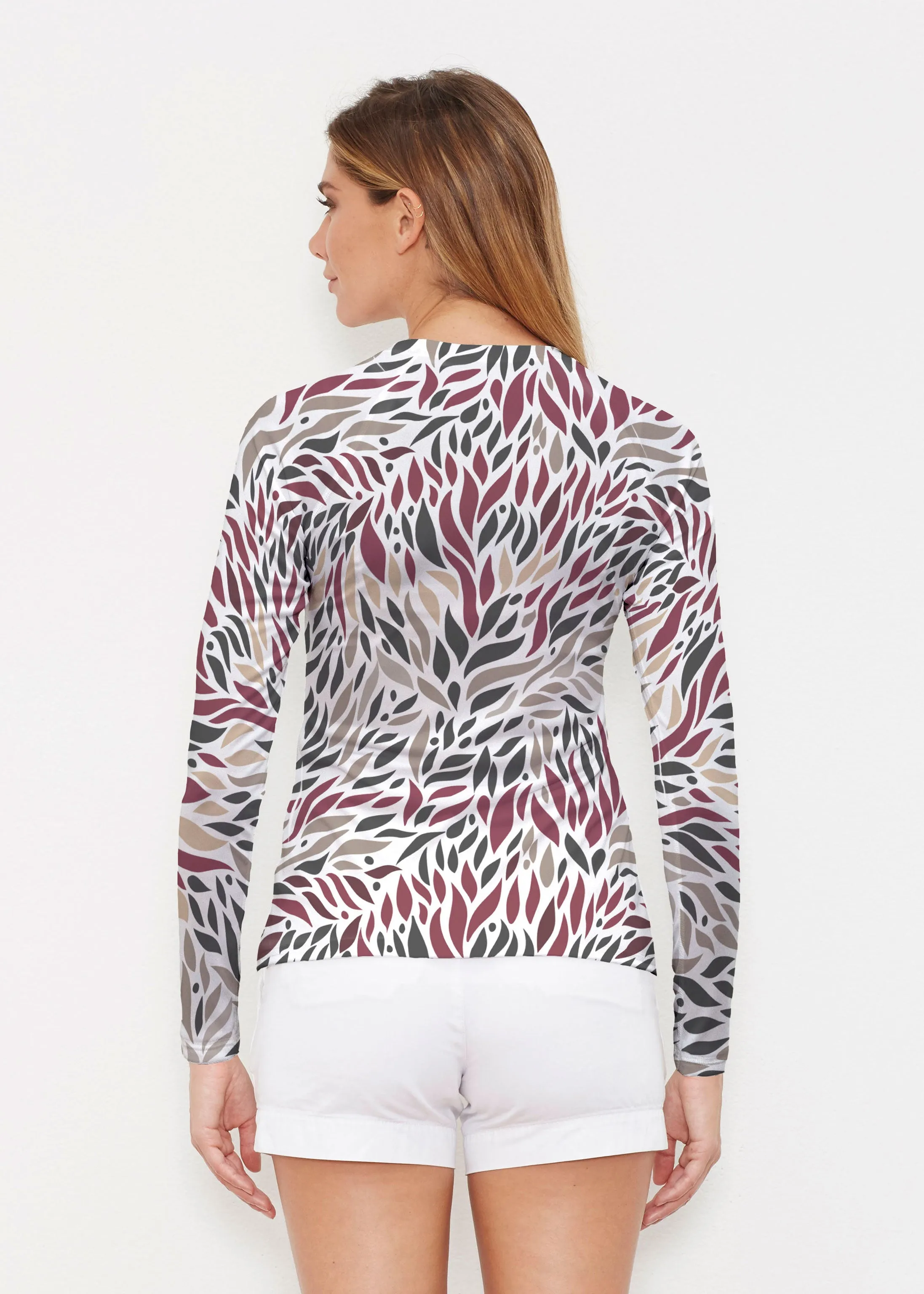 Hotsy Totsy Wine (8144) ~ Long Sleeve Rash Guard