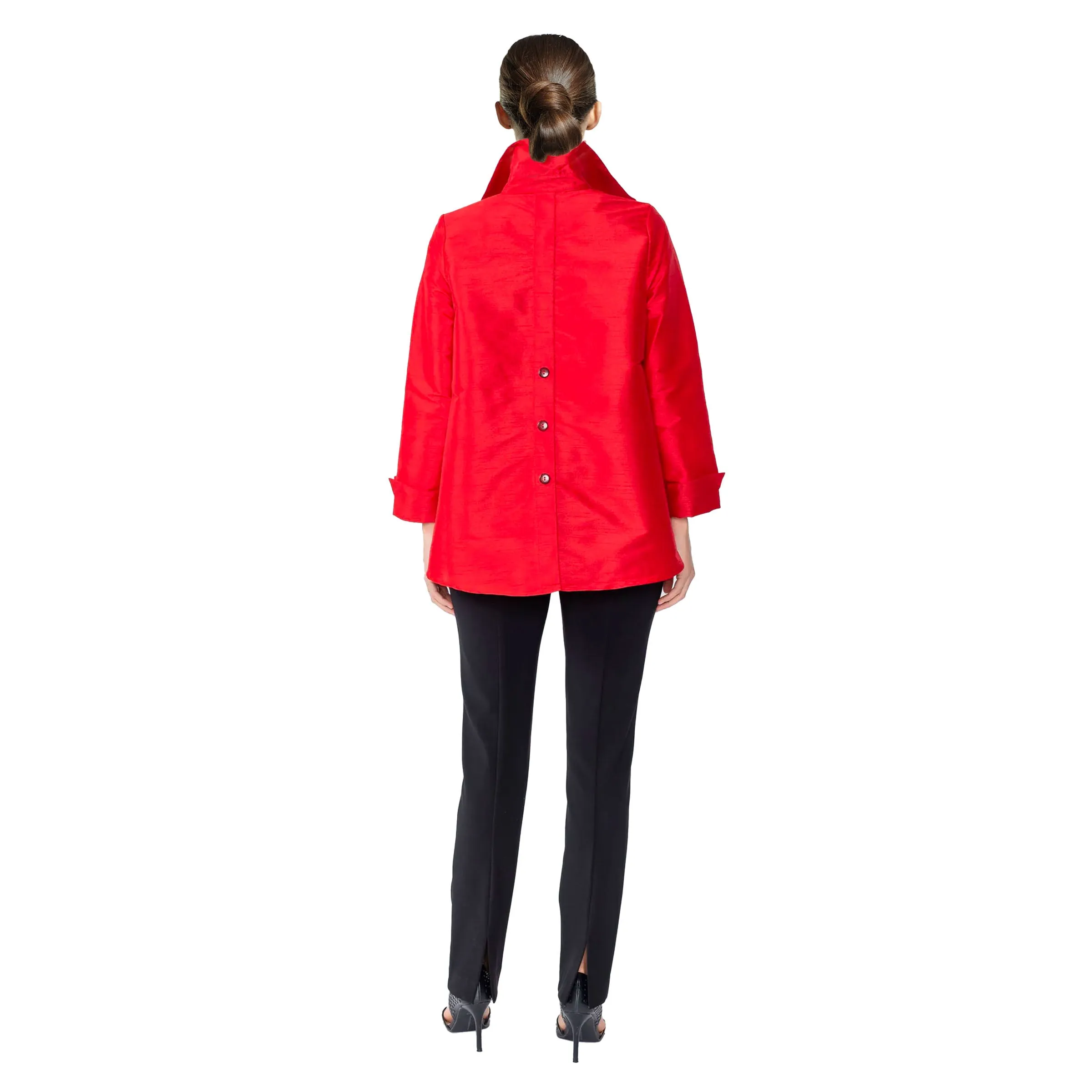 IC Collection Button Front Blouse in Red - 4442J-TRD - Sizes S & XL