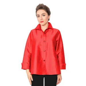 IC Collection Button Front Blouse in Red - 4442J-TRD - Sizes S & XL
