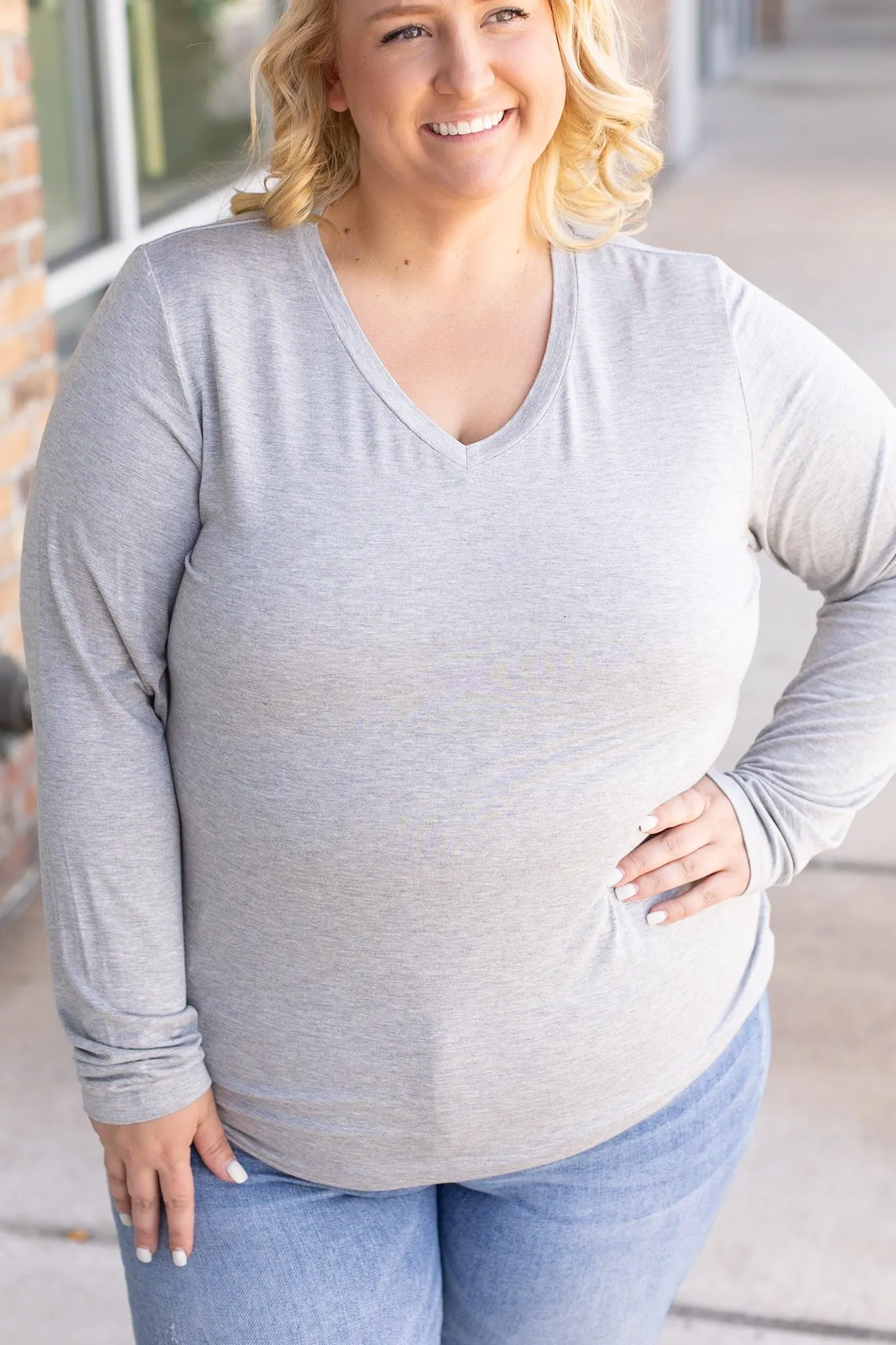 IN STOCK Larissa Long Sleeve - Light Grey FINAL SALE