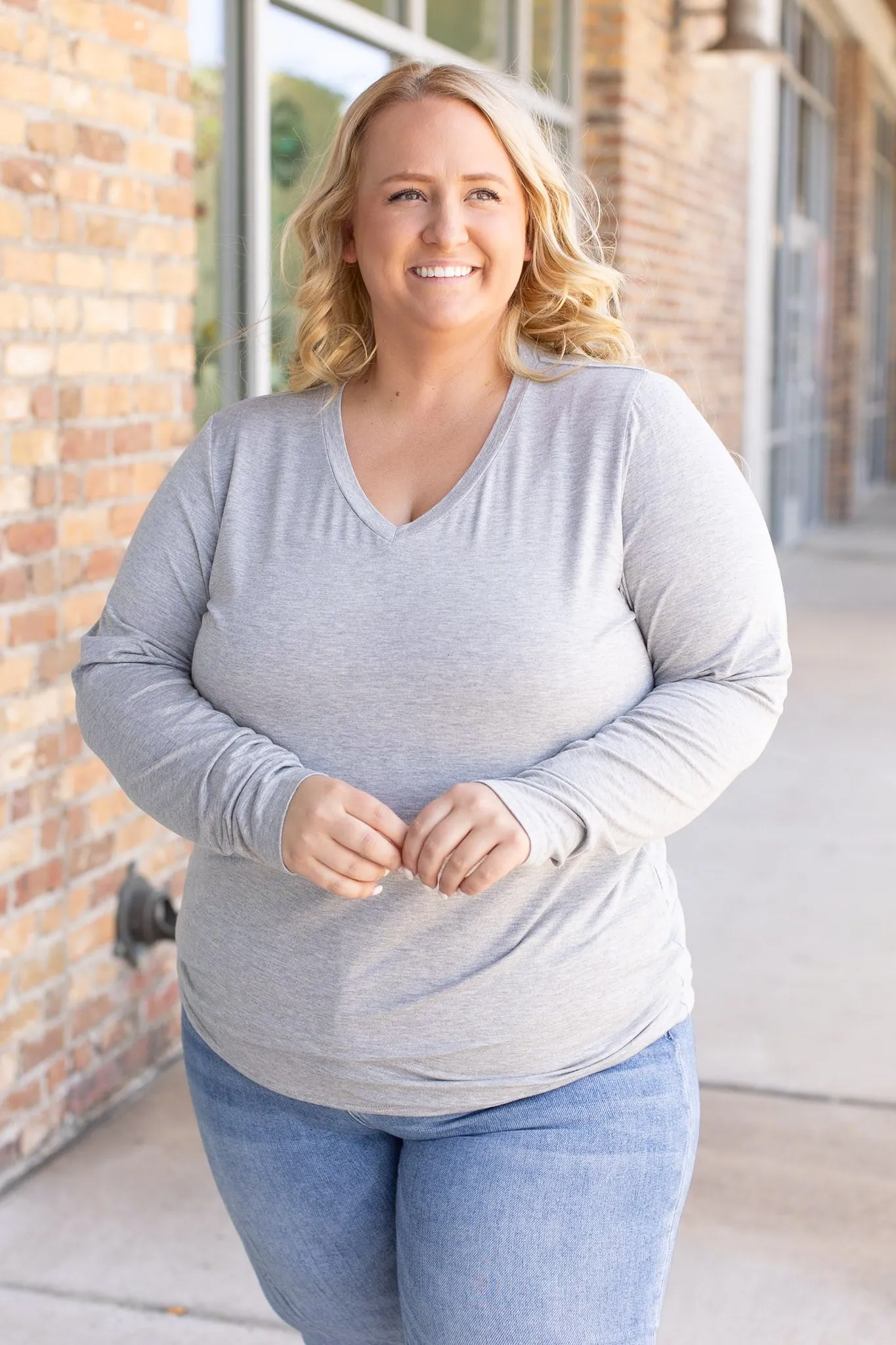IN STOCK Larissa Long Sleeve - Light Grey FINAL SALE