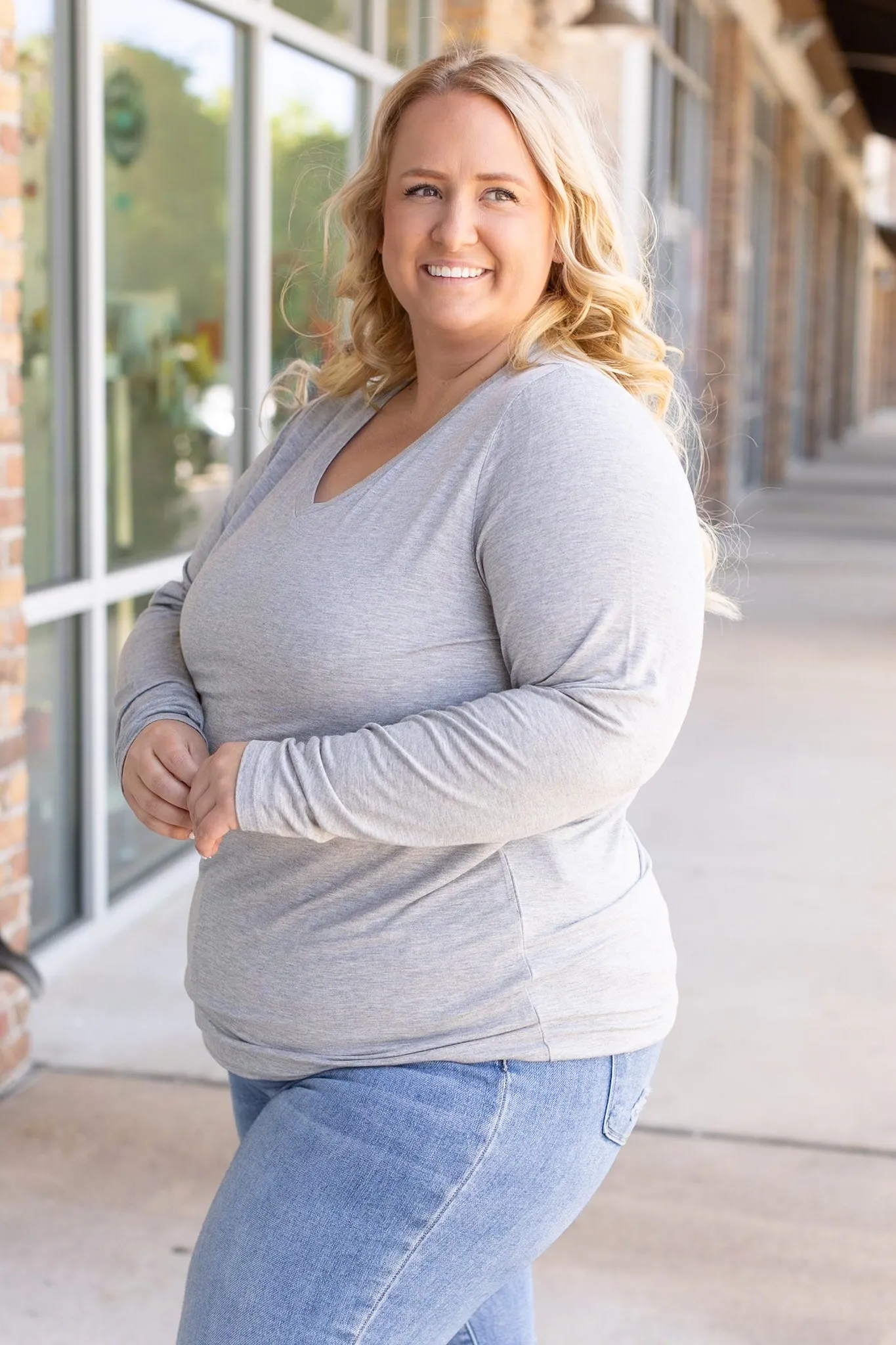 IN STOCK Larissa Long Sleeve - Light Grey FINAL SALE