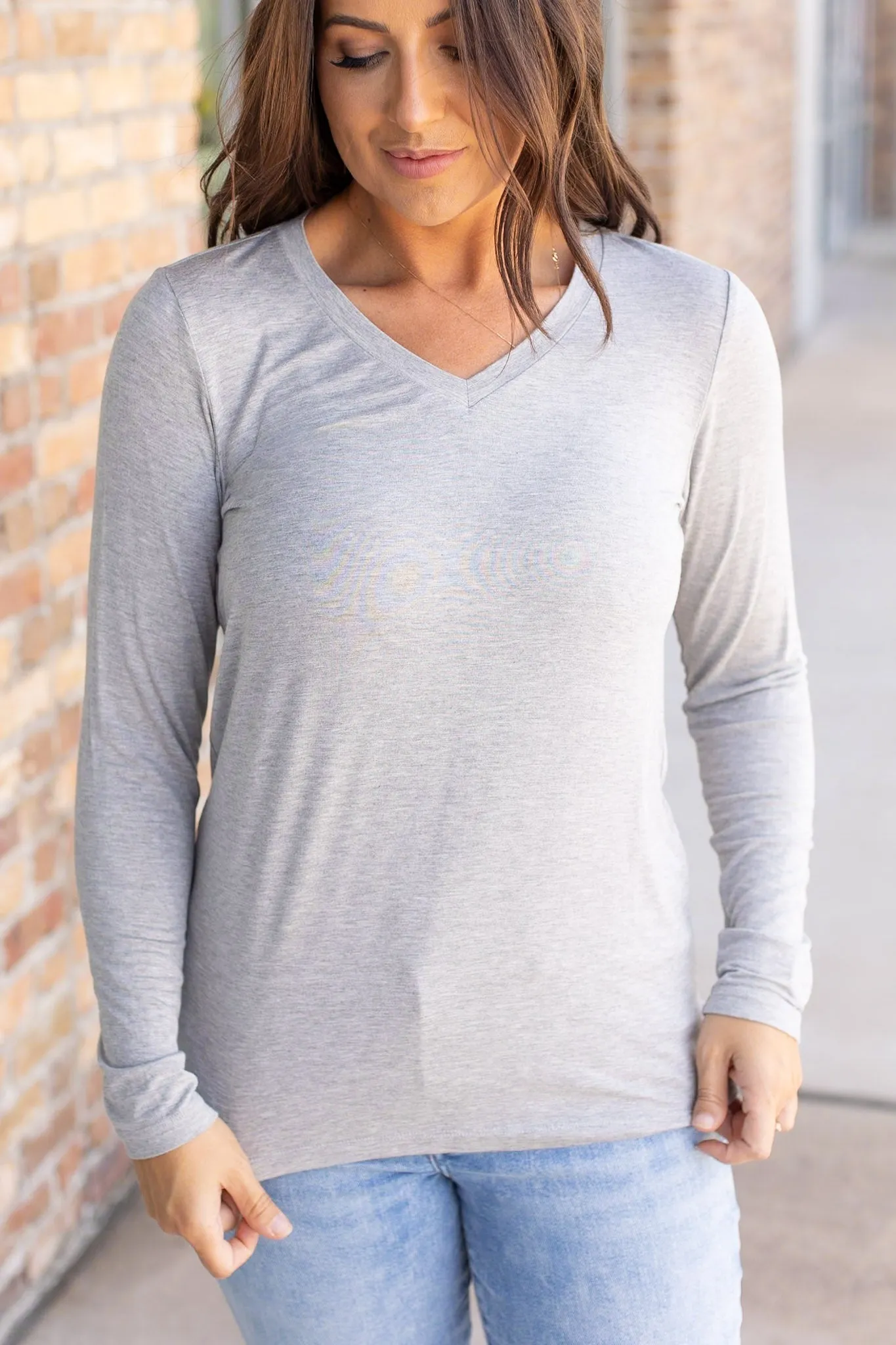 IN STOCK Larissa Long Sleeve - Light Grey FINAL SALE
