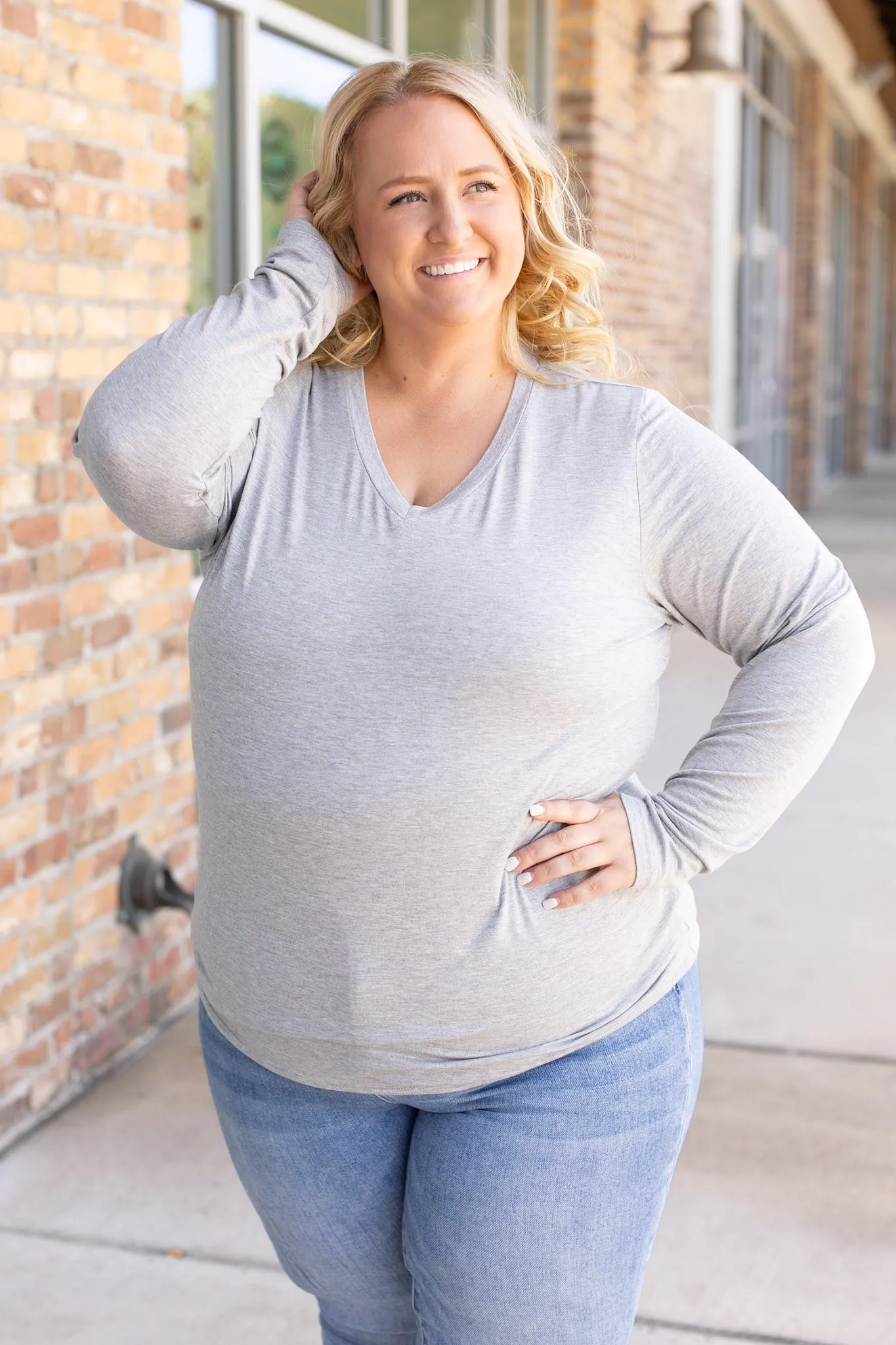 IN STOCK Larissa Long Sleeve - Light Grey FINAL SALE