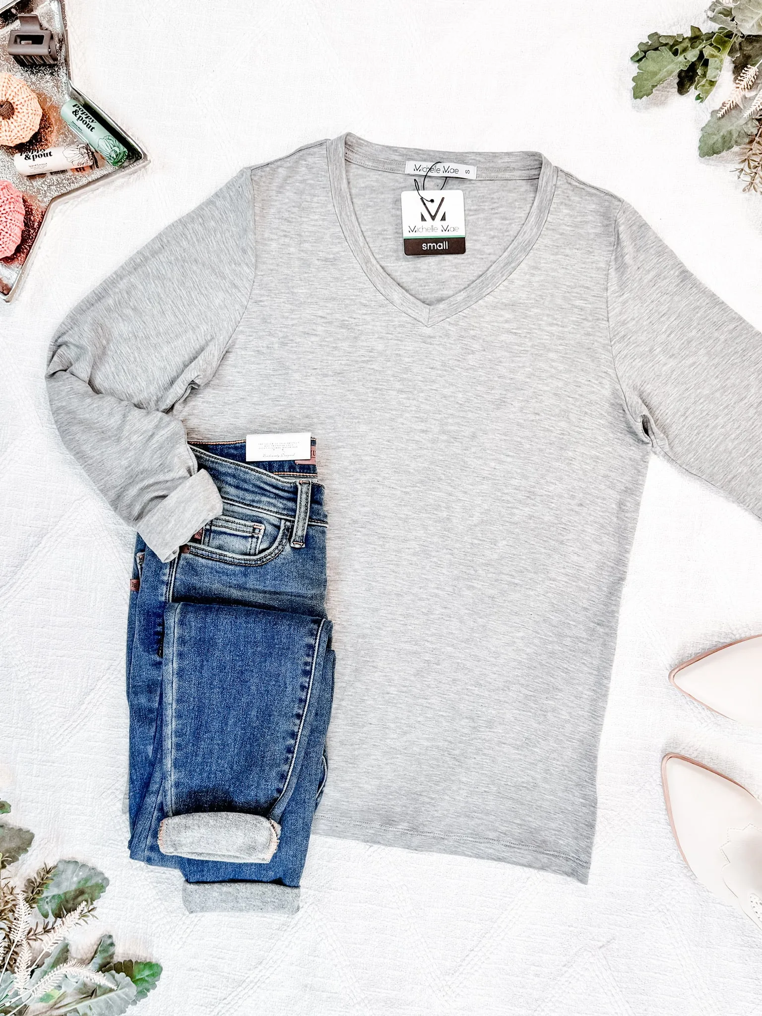 IN STOCK Larissa Long Sleeve - Light Grey FINAL SALE