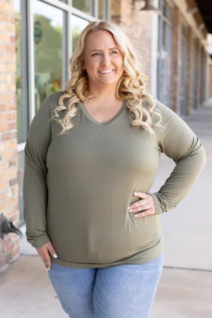 IN STOCK Larissa Long Sleeve - Olive FINAL SALE