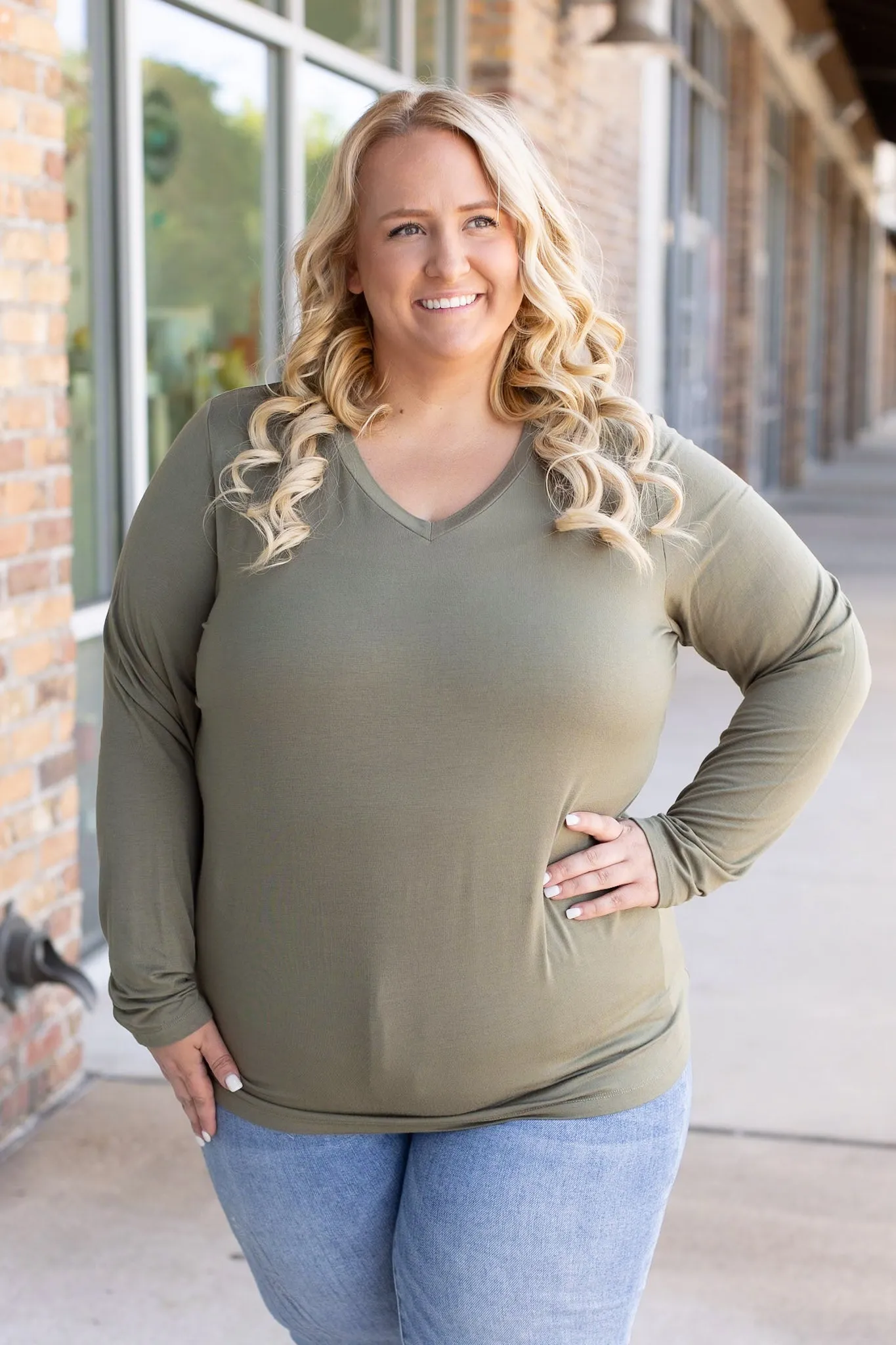 IN STOCK Larissa Long Sleeve - Olive FINAL SALE