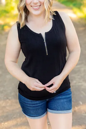 IN STOCK Mila Zipper Tank - Black
