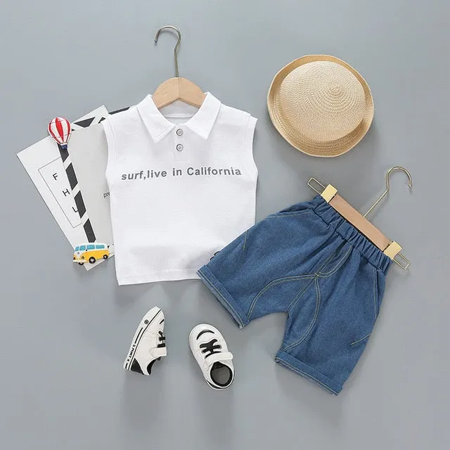 infant & Toddler Boy Cotton Short Sleeves Clothes Tops   Pants