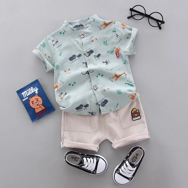 infant & Toddler Boy Cotton Short Sleeves Clothes Tops   Pants