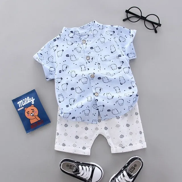 infant & Toddler Boy Cotton Short Sleeves Clothes Tops   Pants
