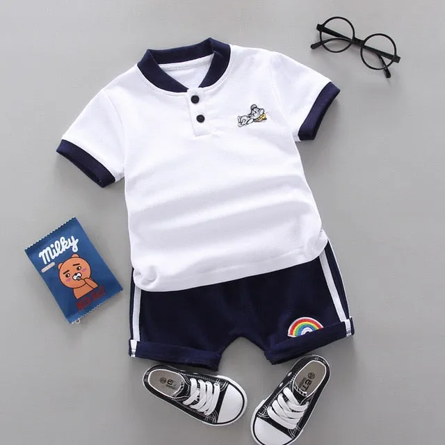 infant & Toddler Boy Cotton Short Sleeves Clothes Tops   Pants
