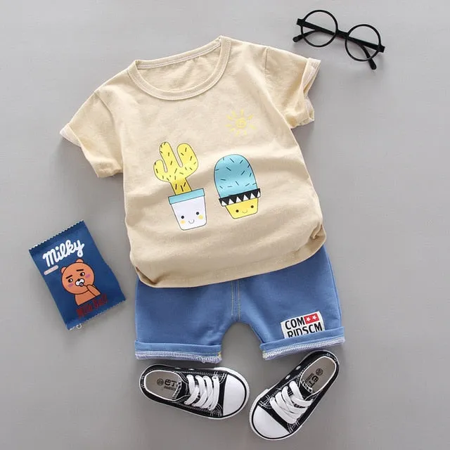 infant & Toddler Boy Cotton Short Sleeves Clothes Tops   Pants