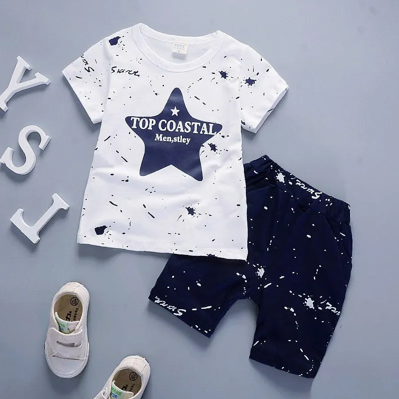 infant & Toddler Boy Cotton Short Sleeves Clothes Tops   Pants