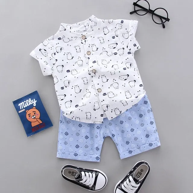 infant & Toddler Boy Cotton Short Sleeves Clothes Tops   Pants