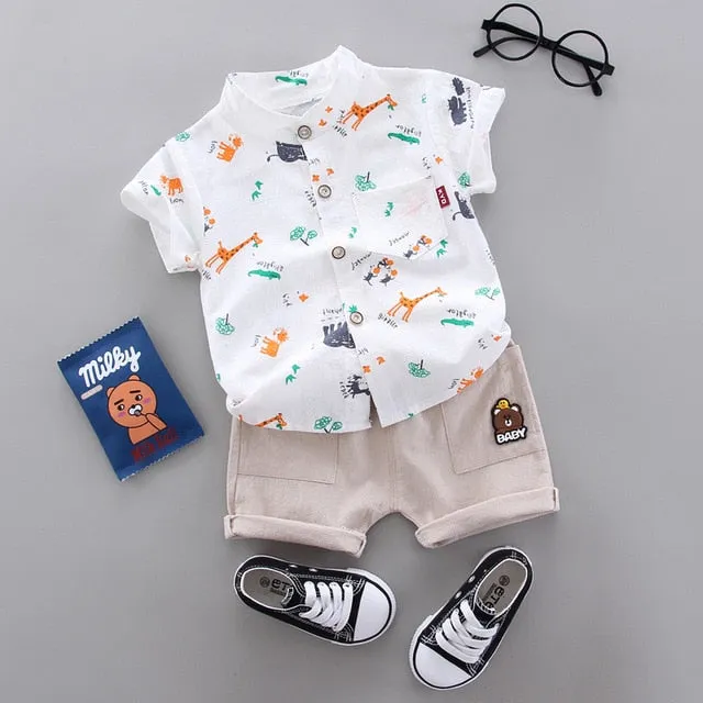 infant & Toddler Boy Cotton Short Sleeves Clothes Tops   Pants