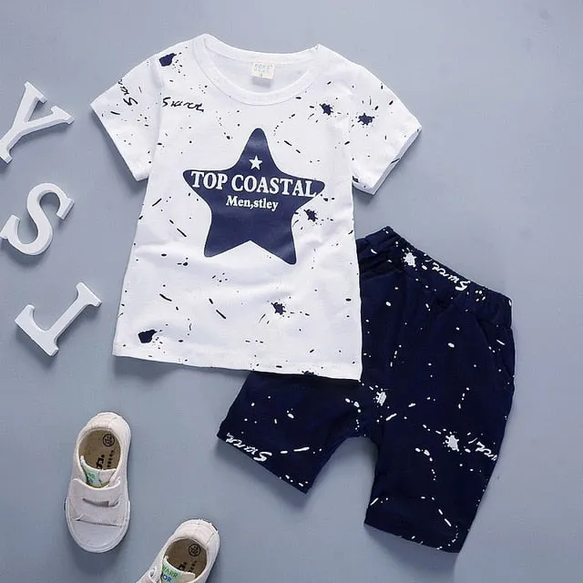 infant & Toddler Boy Cotton Short Sleeves Clothes Tops   Pants