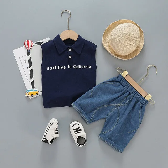 infant & Toddler Boy Cotton Short Sleeves Clothes Tops   Pants