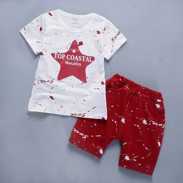 infant & Toddler Boy Cotton Short Sleeves Clothes Tops   Pants