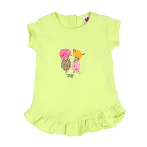 Infant Girls T-Shirt Always Happy-Sunny Lime | Bachaa Party Baby Clothes Girls Tops & T-Shirts