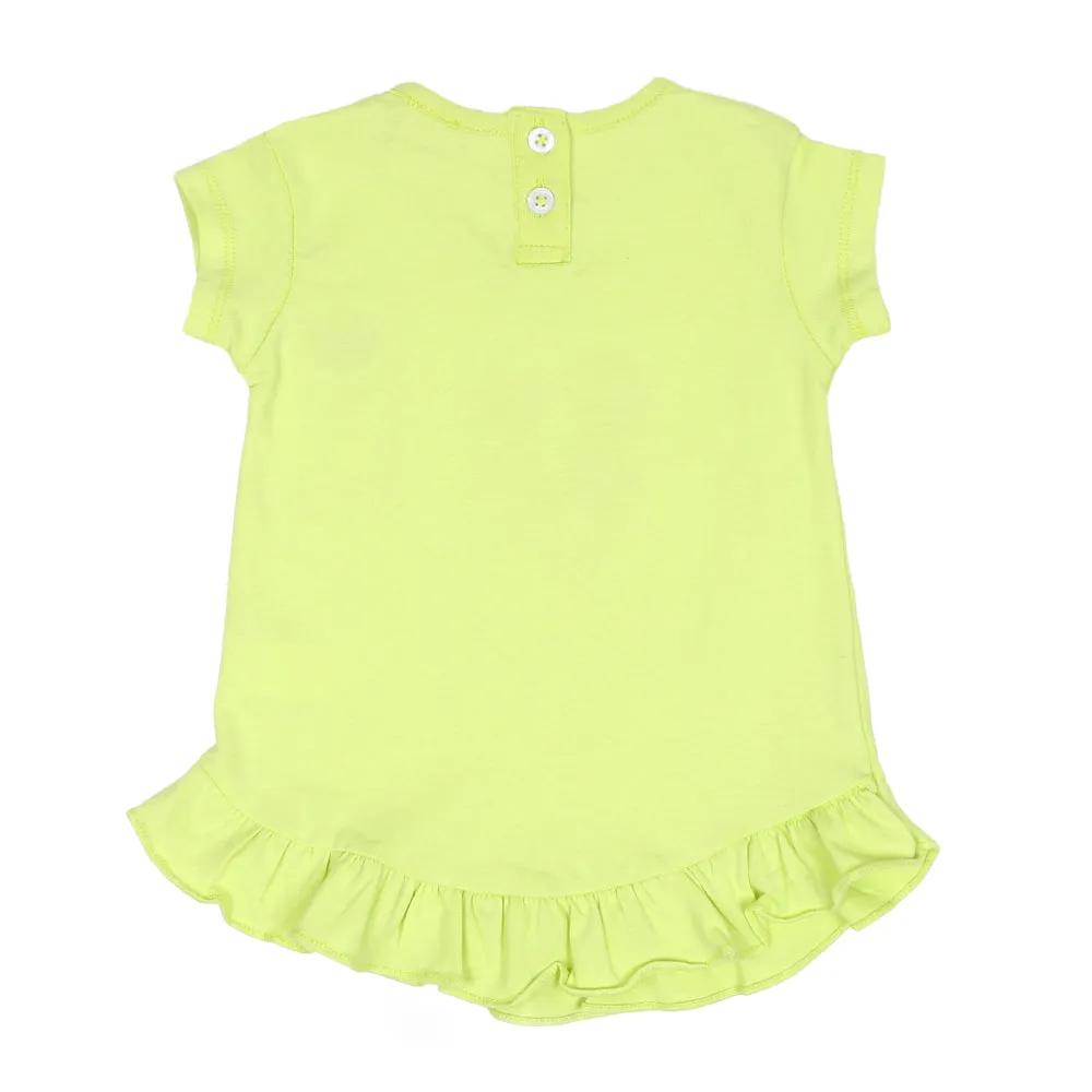 Infant Girls T-Shirt Always Happy-Sunny Lime | Bachaa Party Baby Clothes Girls Tops & T-Shirts