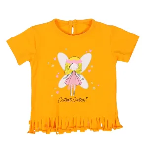 Infant Girls T-Shirt Cutest Catch - Citrus | Bachaa Party Baby Clothes Girls Tops & T-Shirts