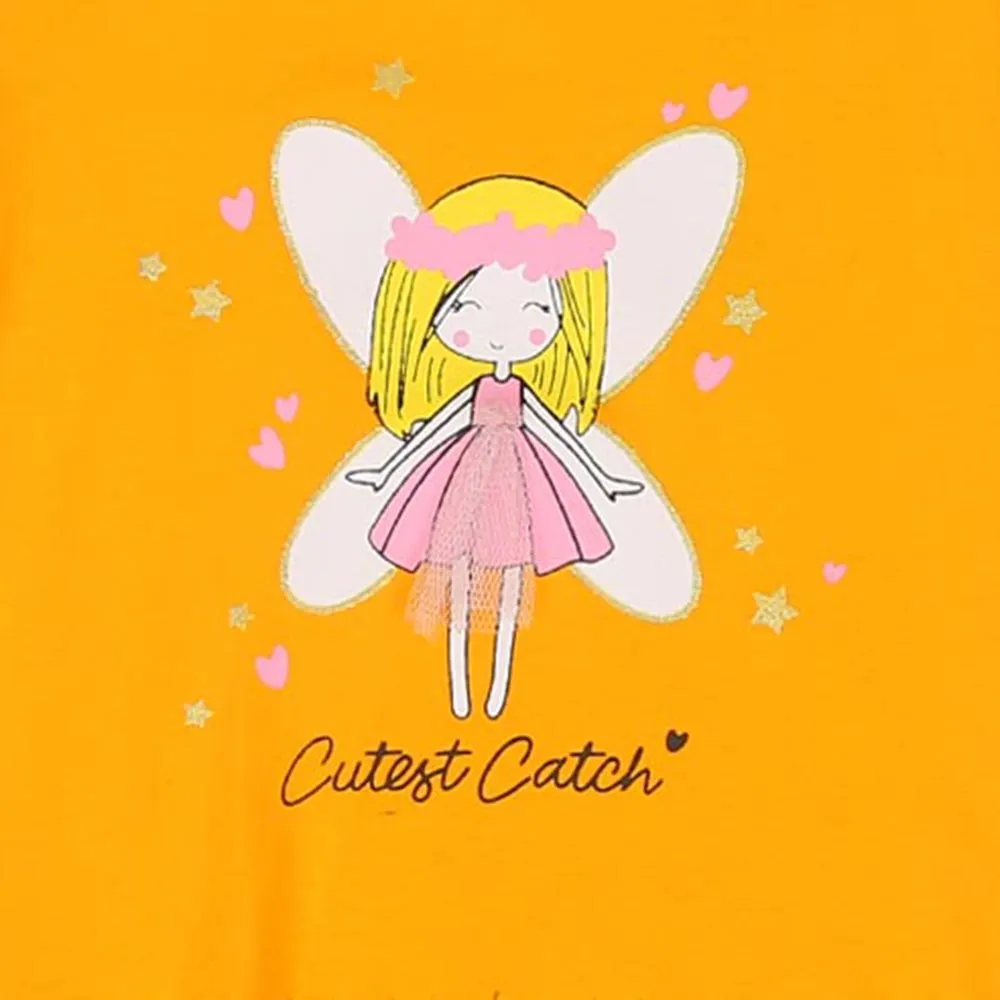 Infant Girls T-Shirt Cutest Catch - Citrus | Bachaa Party Baby Clothes Girls Tops & T-Shirts