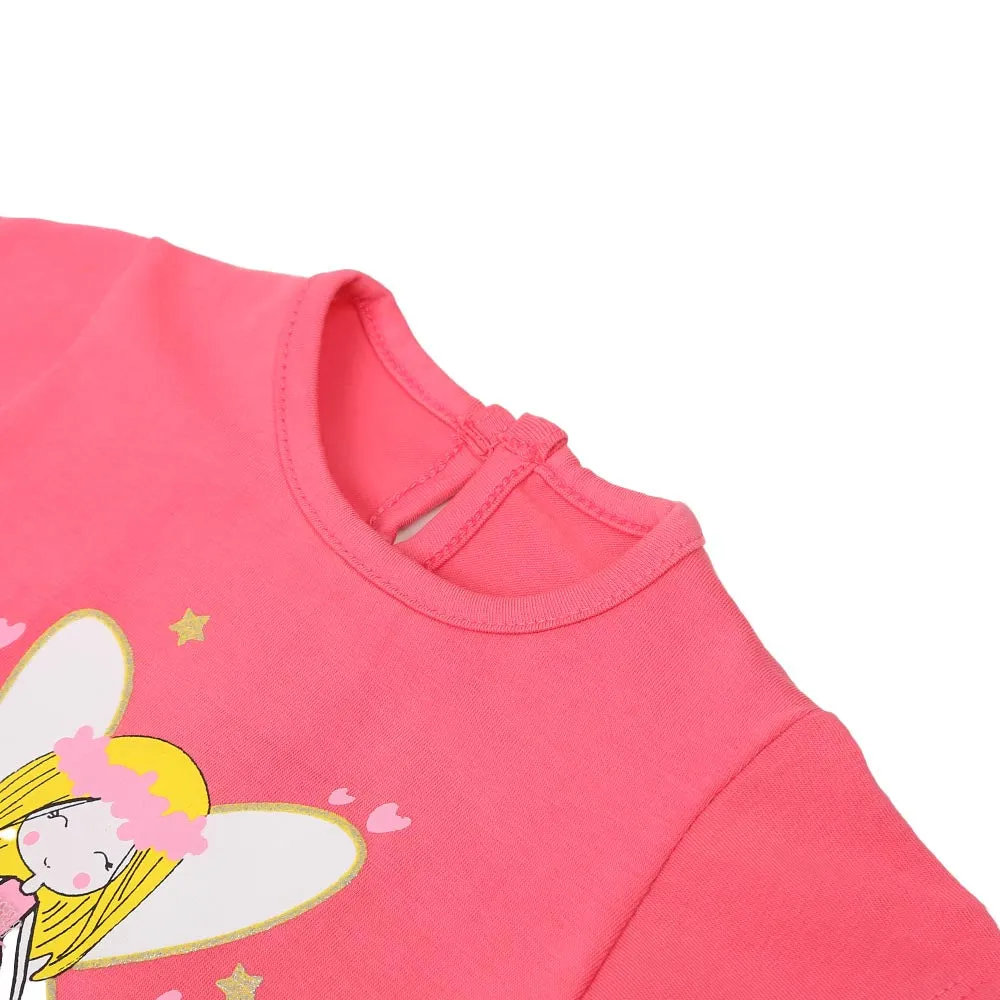 Infant Girls T-Shirt Cutest Catch - Pink Lemon | Bachaa Party Baby Clothes Girls Tops & T-Shirts