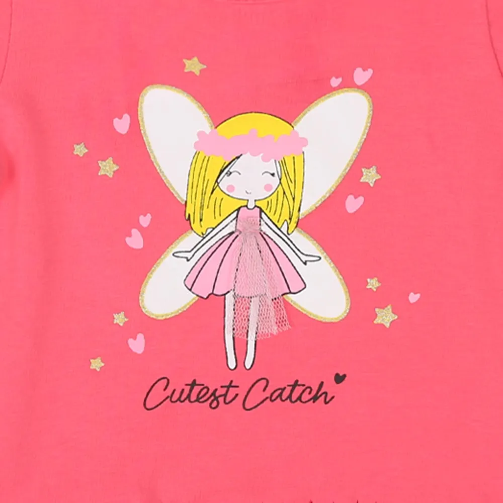 Infant Girls T-Shirt Cutest Catch - Pink Lemon | Bachaa Party Baby Clothes Girls Tops & T-Shirts