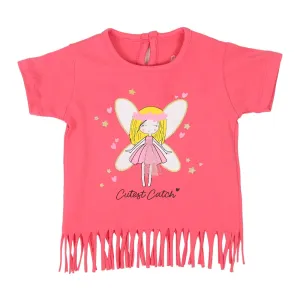 Infant Girls T-Shirt Cutest Catch - Pink Lemon | Bachaa Party Baby Clothes Girls Tops & T-Shirts