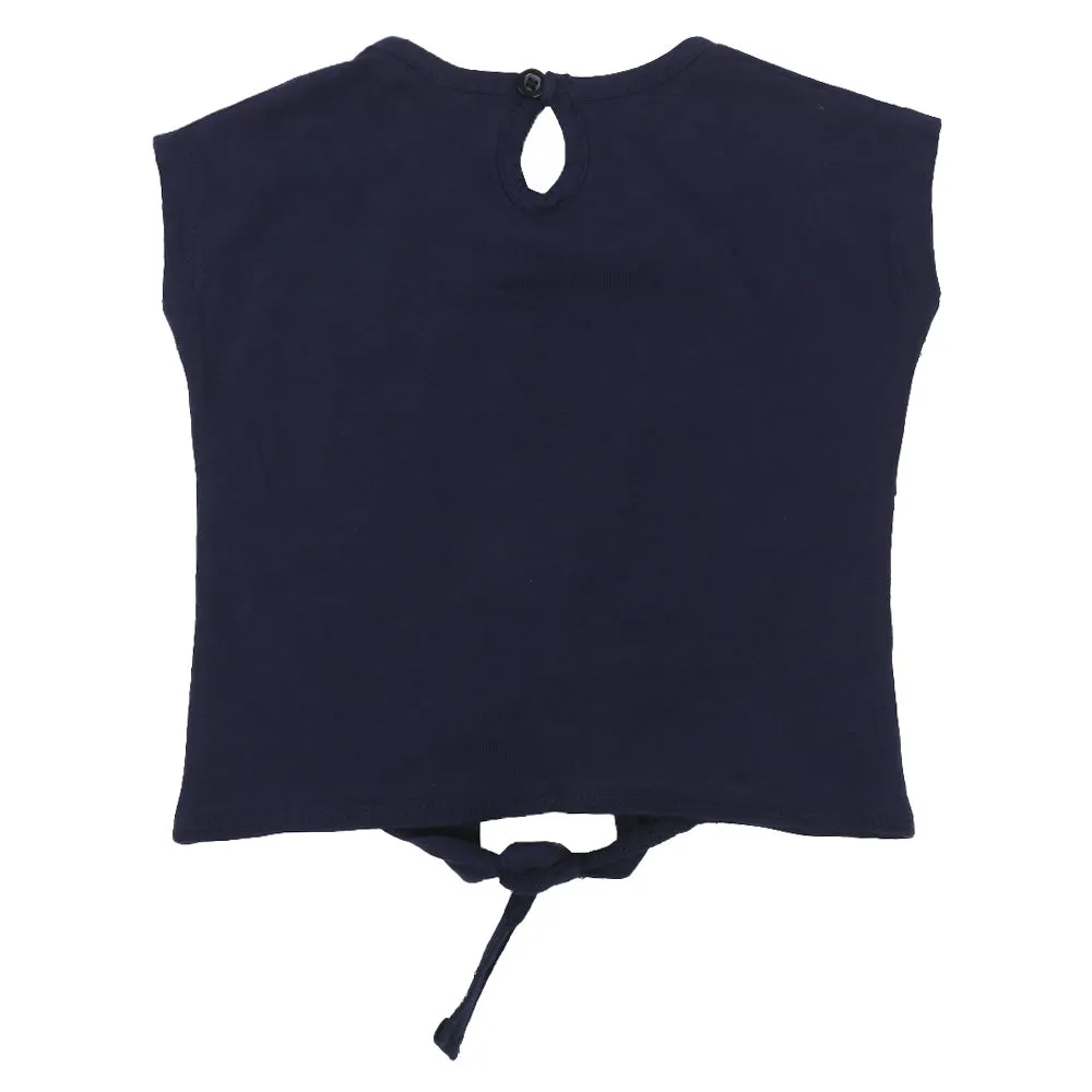 Infant Girls T-Shirt Summer - Navy | Bachaa Party Baby Clothes Girls Tops & T-Shirts