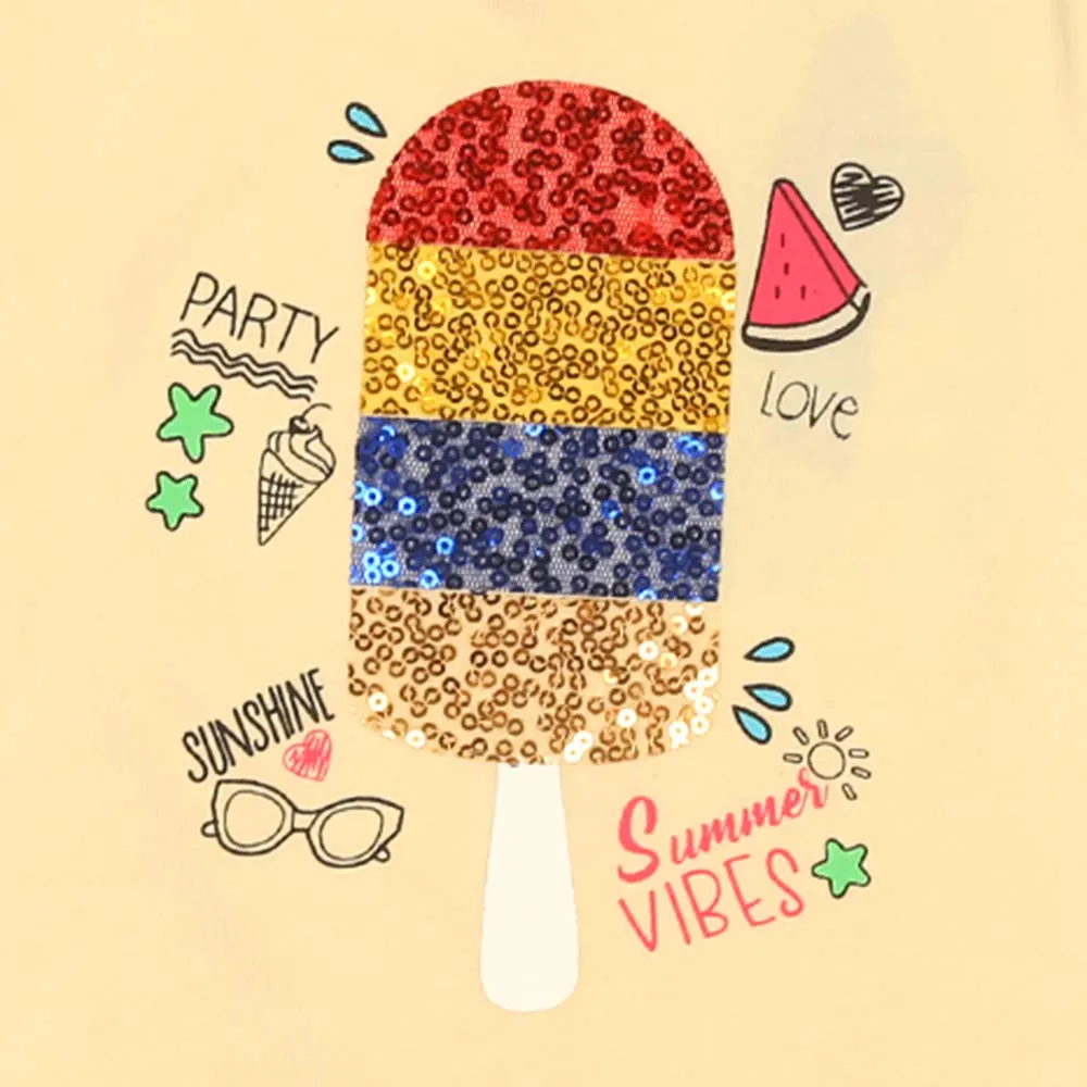 Infant Girls T-Shirt Summer Vibes - Vanila | Bachaa Party Baby Clothes Girls Tops & T-Shirts