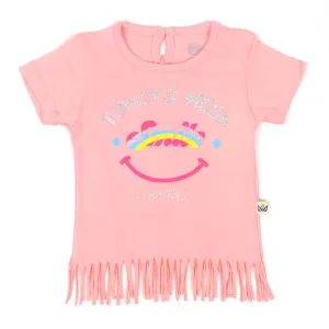 Infant Girls T-Shirt Today Mood - Pink Lemon | Bachaa Party Baby Clothes Girls Tops & T-Shirts