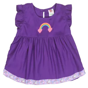 Infants Girls Embroidered Top Rainbow Embroidery - Purple | Bachaa Party Baby Clothes Girls Tops & T-Shirts