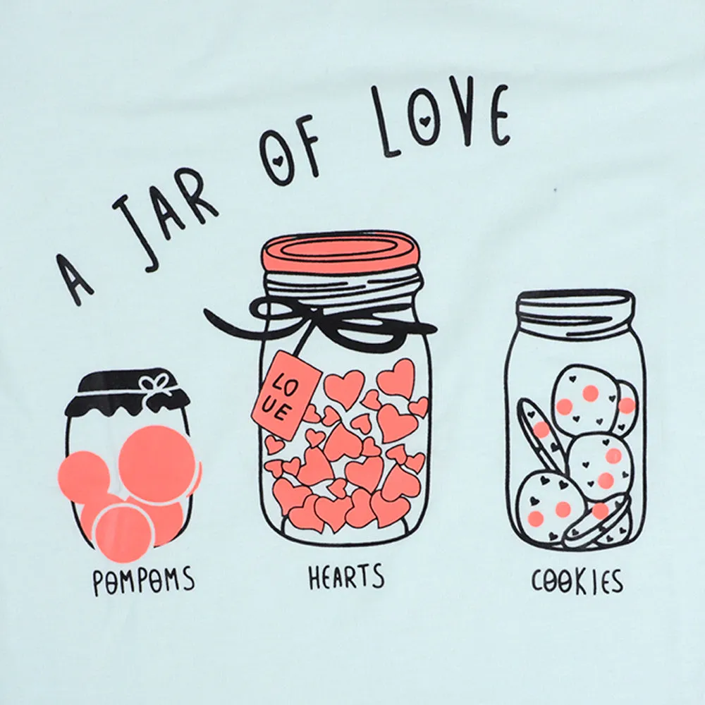 Infants Jar Of Love T-Shirt For Girls - Mint | Bachaa Party Baby Clothes Girls Tops & T-Shirts