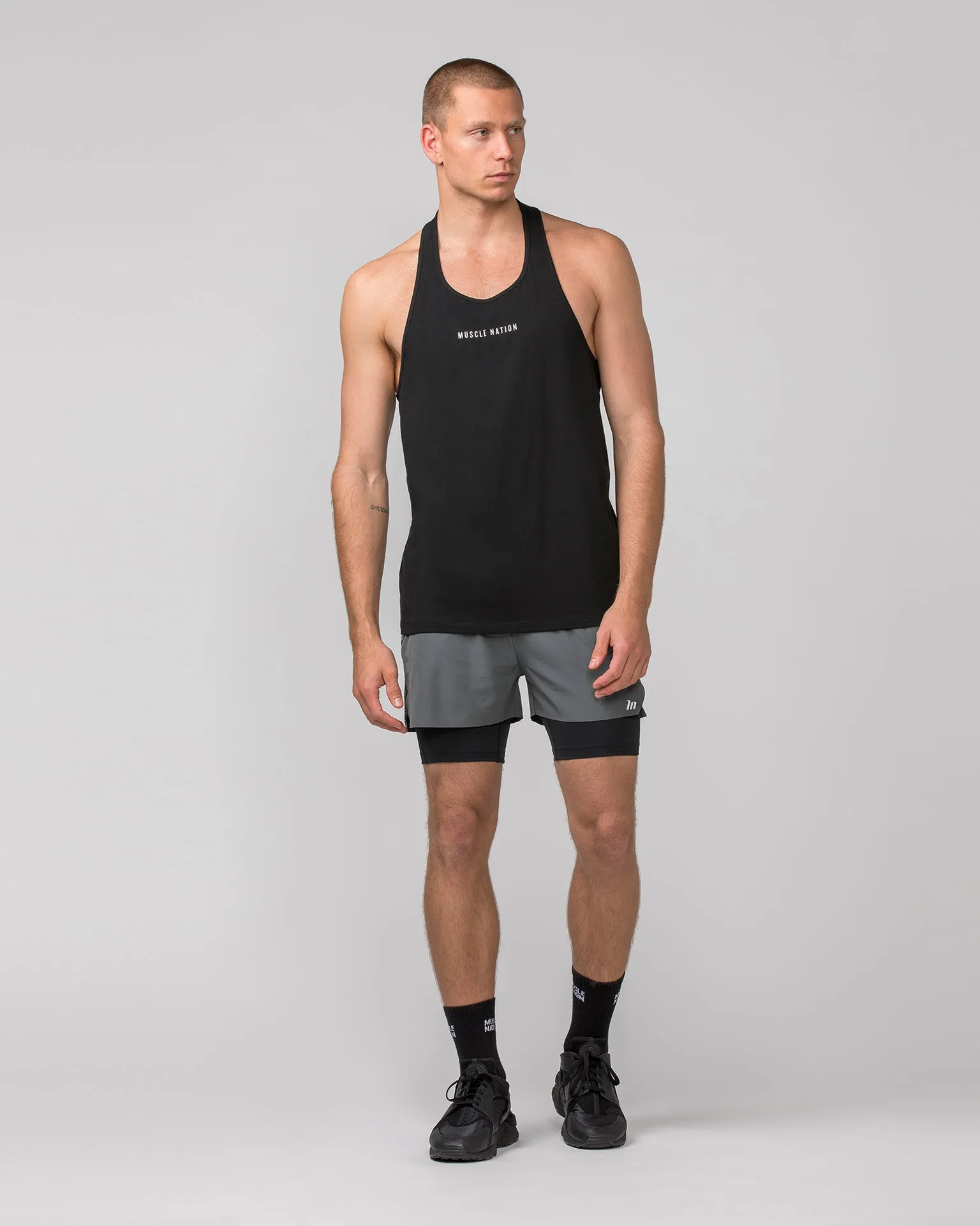 Infinite Y Back Singlet - Black