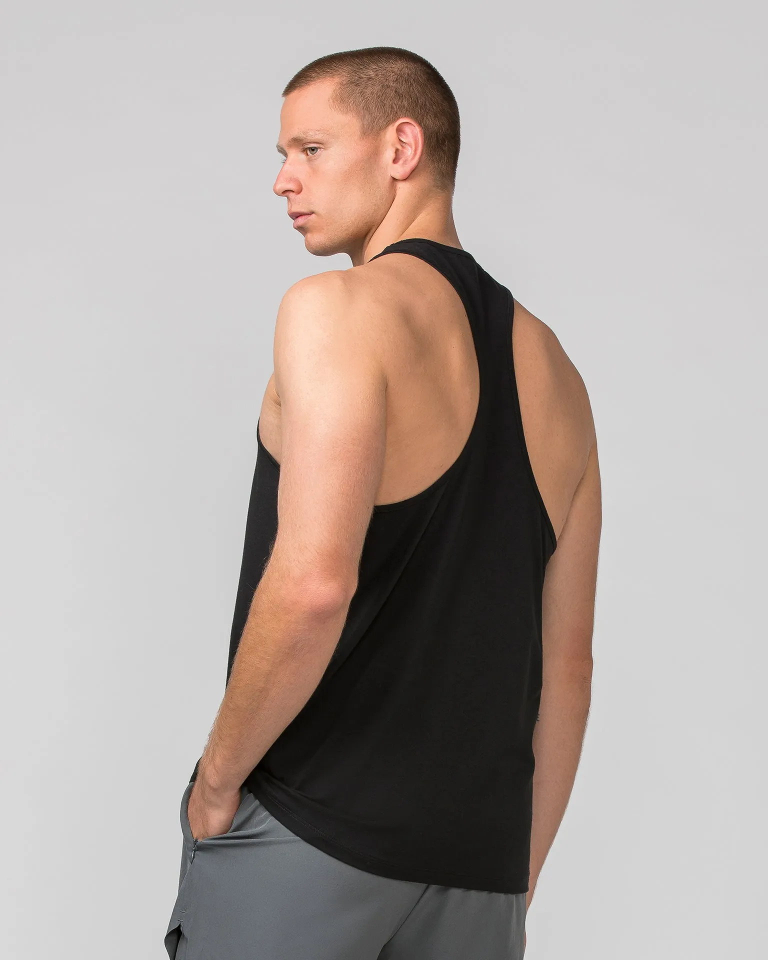 Infinite Y Back Singlet - Black