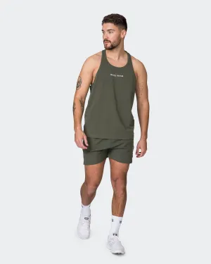 Infinite Y Back Singlet - Dark Khaki