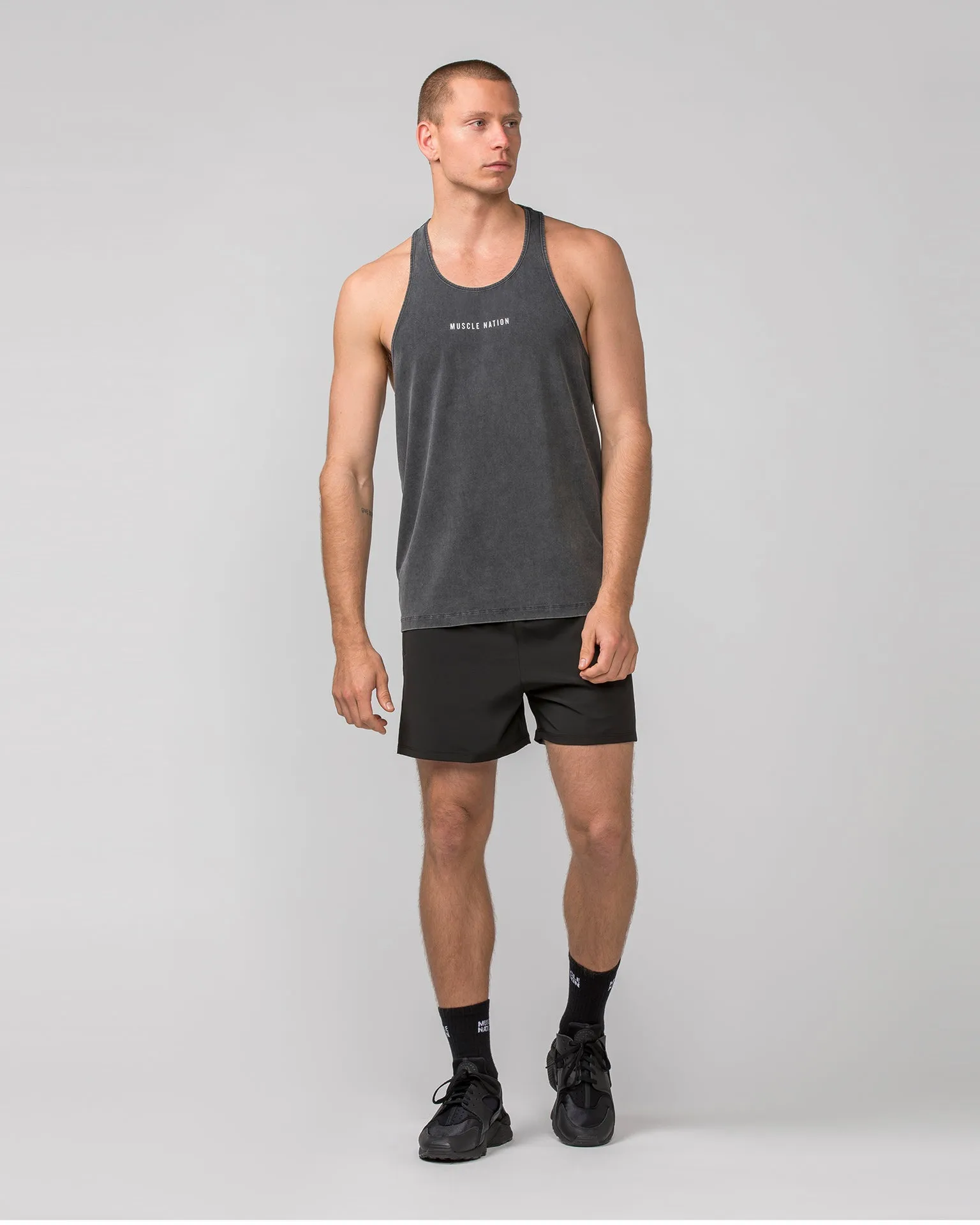 Infinite Y Back Singlet - Washed Black