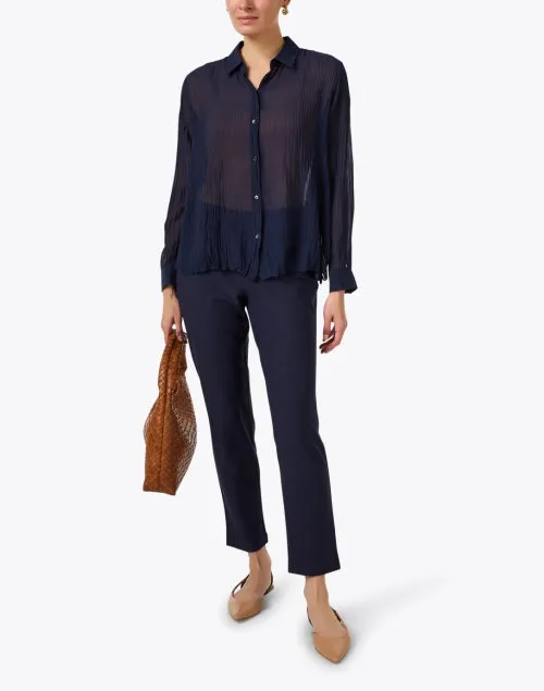Ink Blue Slim Stretch Ankle Pant