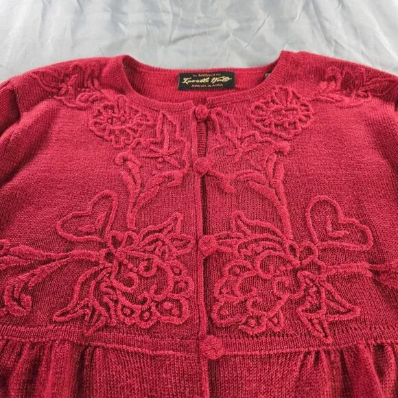 Invisible World Sweater Medium Alpaca Silk Blend Alaska Hearts Valentines Soft
