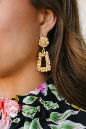 It's All True Gold Trapeze Earrings