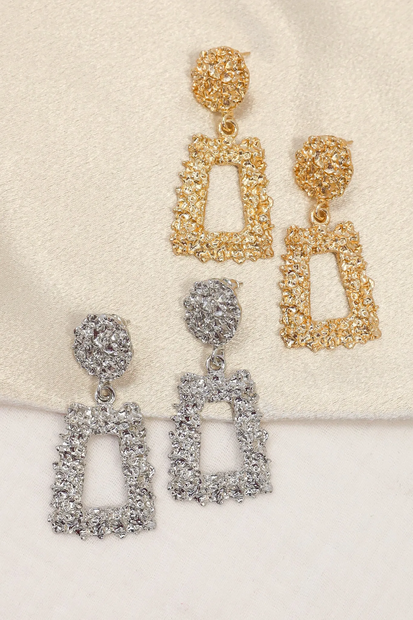 It's All True Silver Trapeze Earrings