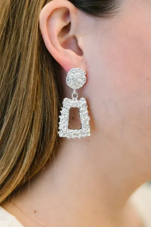 It's All True Silver Trapeze Earrings
