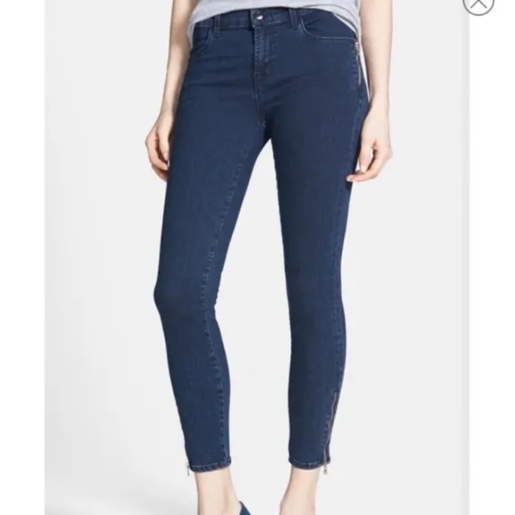 J Brand Tali Ankle Zip Detail Skinny Crop Jeans 30