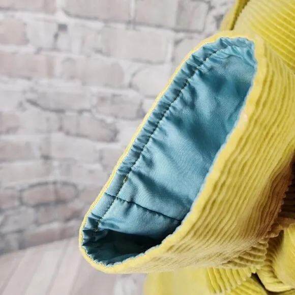 J Jill Wide Cord Button Front Shacket Citron Yellow Size Medium Boho Casual