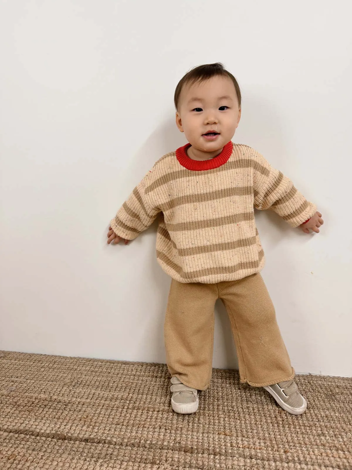 Jamie Unisex Cotton Sweater | Desert Stripe